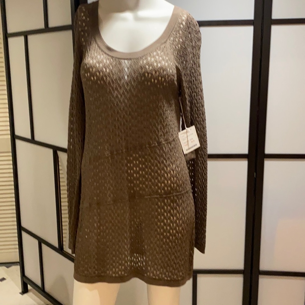 Worth Fawn Angel wings Pointelle sweater, brand new, size medium, light brown